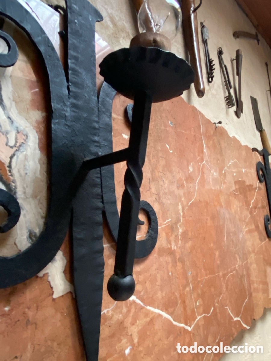 Antig&uuml;edades: Dos Apliques de forja para iluminaci&oacute;n - Foto 7