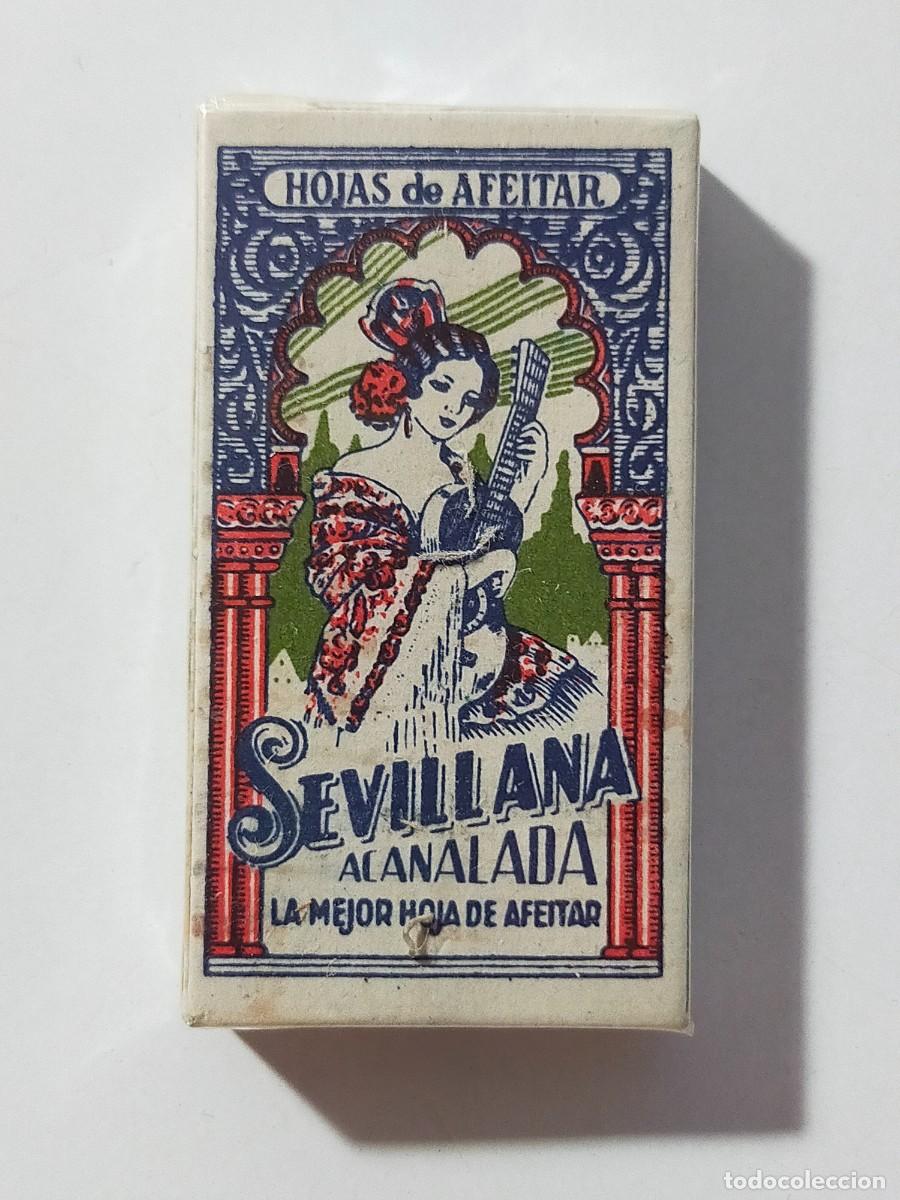 Antig&uuml;edades: Hojas de Afeitar: SEVILLANA ACANALADA - Caja precintada con 10 Hojas de Afeitar - Bassat (Barcelona)
