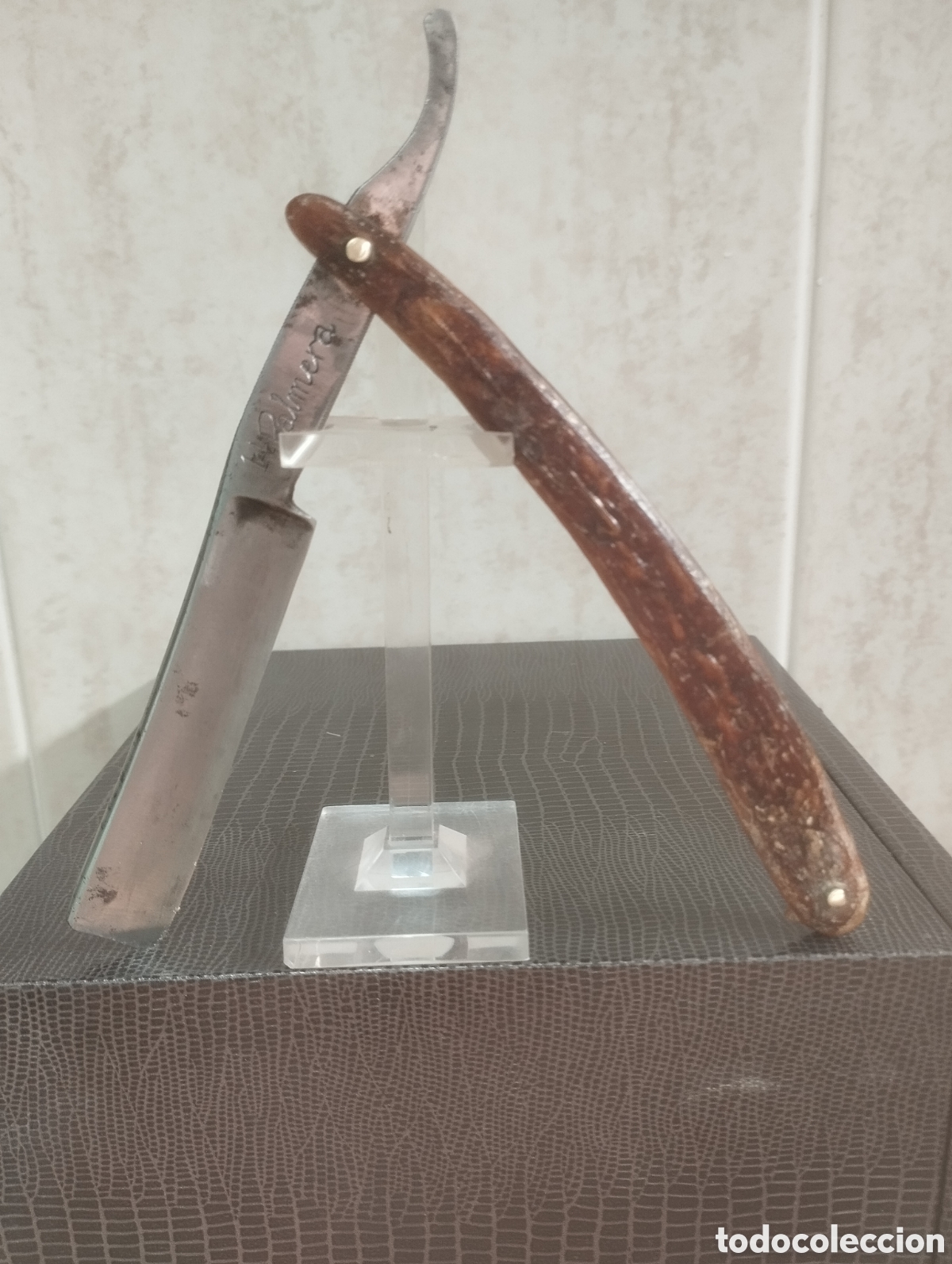 Antig&uuml;edades: ANTIGUA NAVAJA AFEITAR PALMERA 14