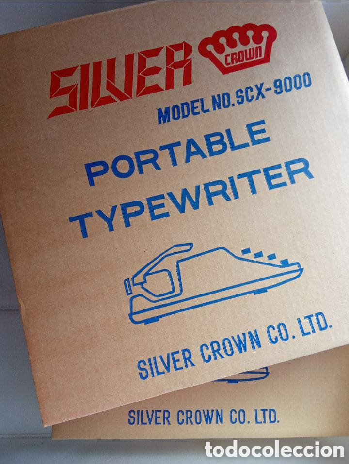 Antiguidades: Maquina de escribir vintage Silver Crown SCX-9000 - estado nuevo embalaje original.