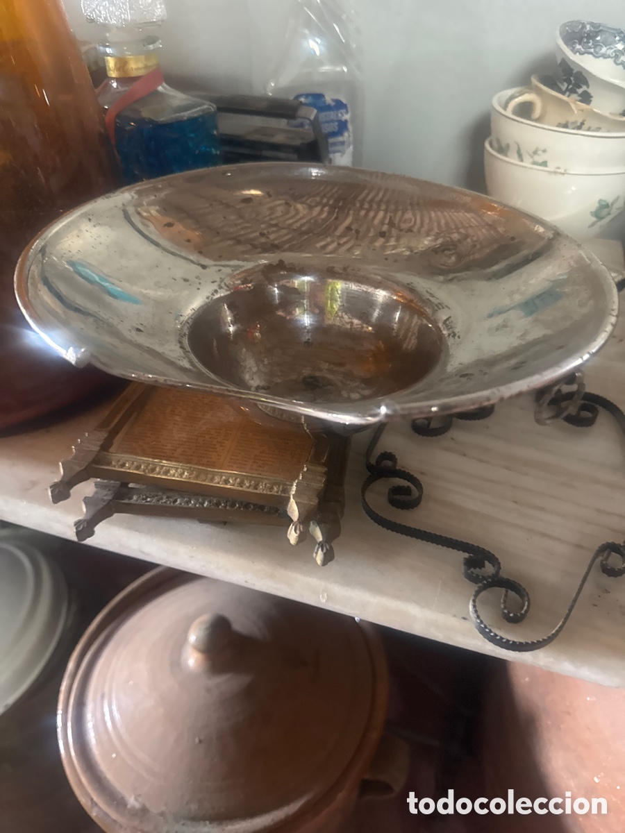 Antig&uuml;edades: BACIA - RARA BACINA DE BARBERO EN LATON CROMADO SIGLO XIX -