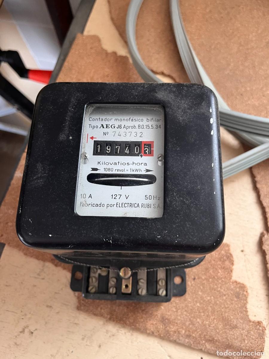 Antig&uuml;edades: Contador AEG J6 fabricado por Electrica RUBI SA