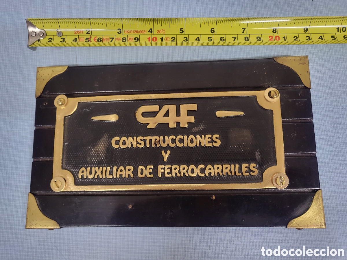 Antig&uuml;edades: Antigua placa vagones en bronce