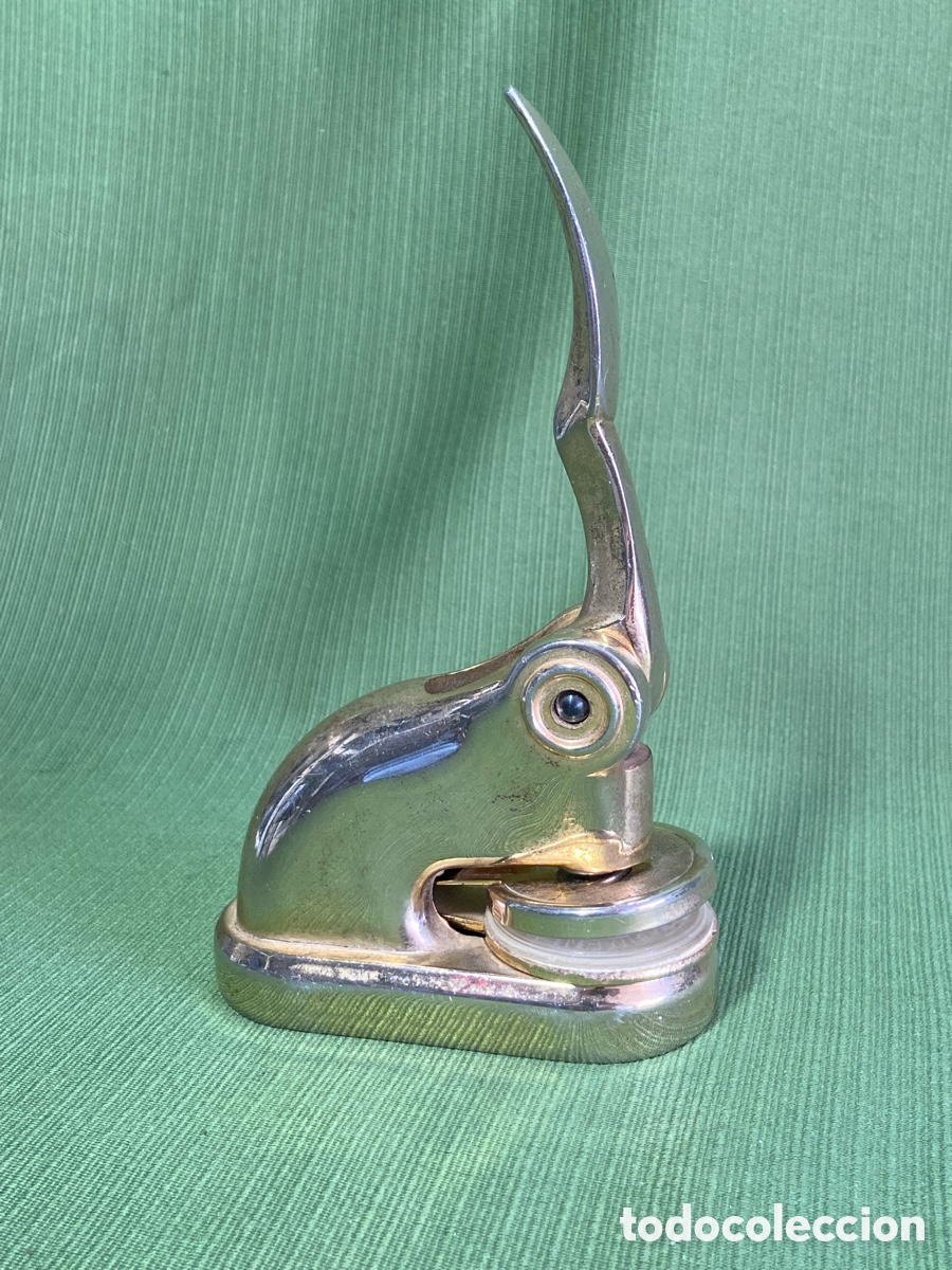 Antig&uuml;edades: Prensa o tamp&oacute;n para sellos seco.