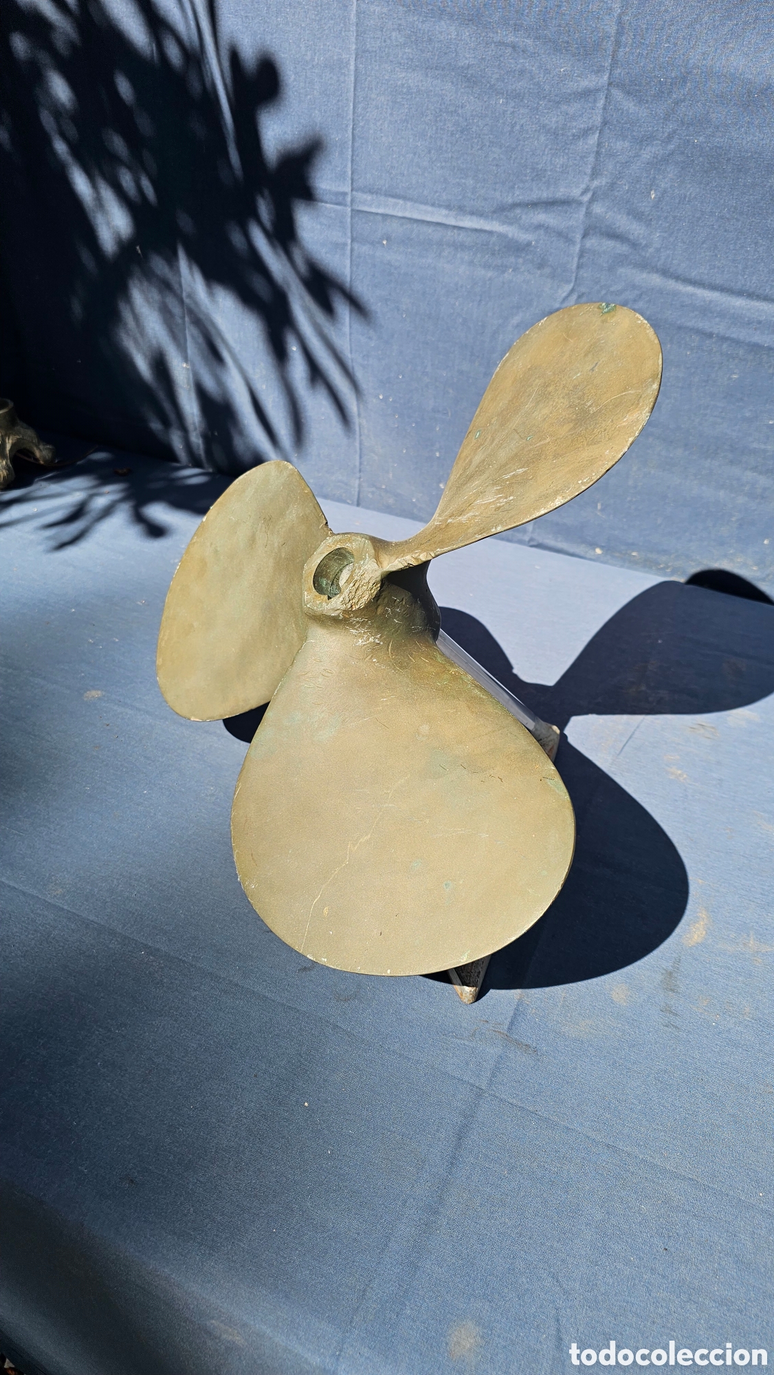 Antig&uuml;edades: Antigua h&eacute;lice se bronce con expositor