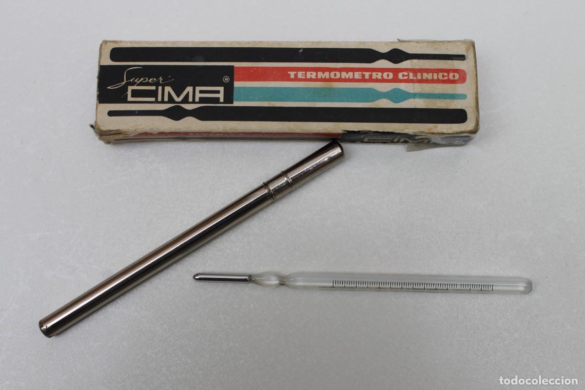 Antig&uuml;edades: TERMOMETRO CLINICO CIMA DE MERCURIO