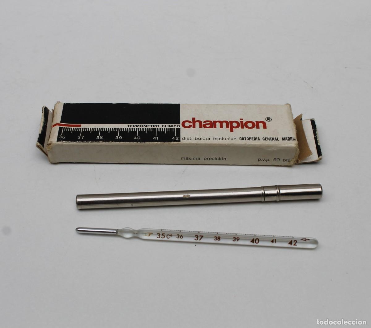Antig&uuml;edades: TERMOMETRO CLINICO CHAMPION DE MERCURIO