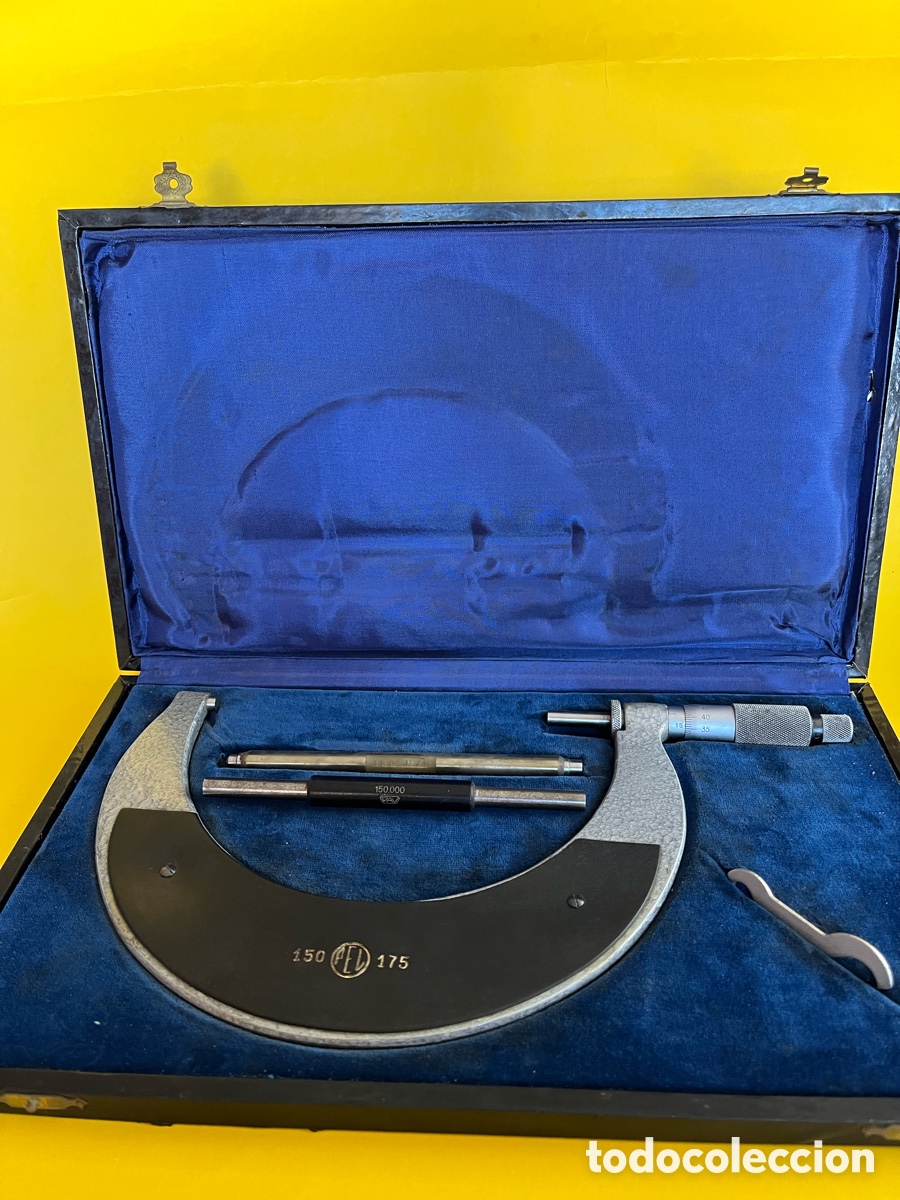 Antig&uuml;edades: Micr&oacute;metro exterior PEL 150-175 mm con patr&oacute;n 150,000 y estuche &ndash; herramienta precisi&oacute;n