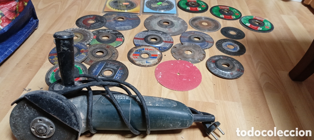 Antig&uuml;edades: Amoladora black Decker y discos