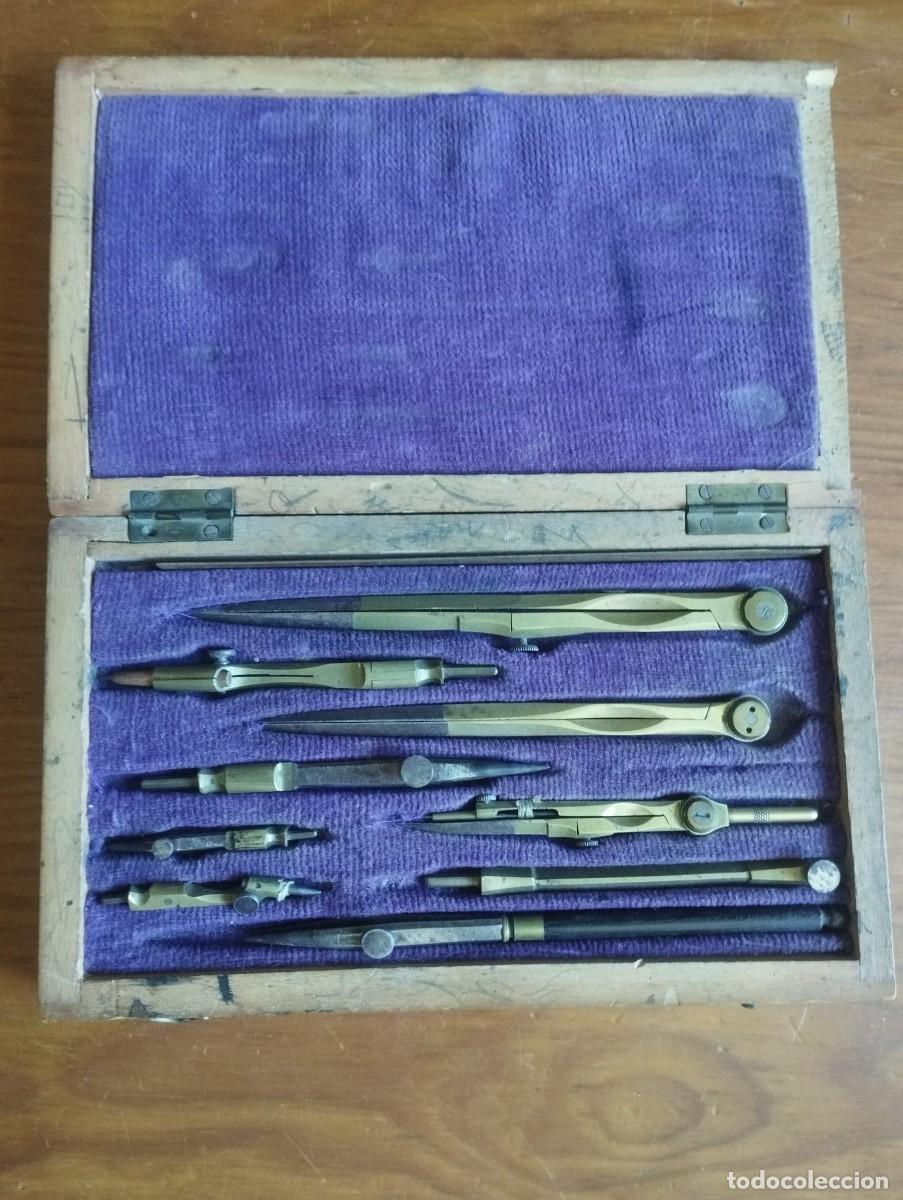 Antig&uuml;edades: Estuche de dibujo t&eacute;cnico antiguo, finales del siglo XIX