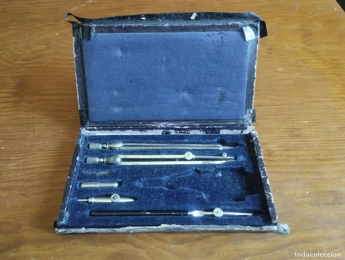 Antig&uuml;edades: Estuche de dibujo t&eacute;cnico vintage finales del siglo XIX