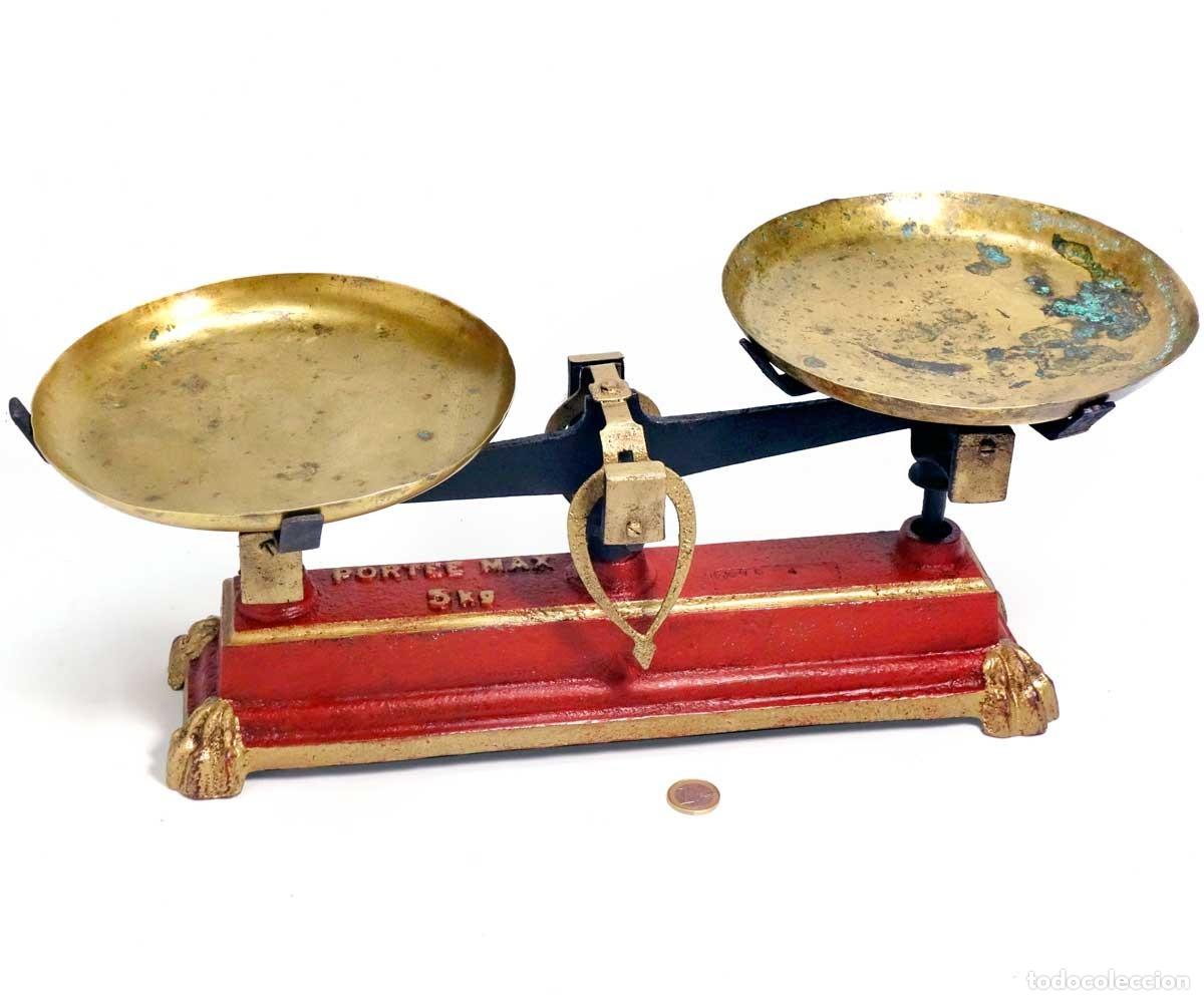 Antig&uuml;edades: BALANZA FRANCESA de 1900. DECORACI&Oacute;N Y ESCAPARATISMO