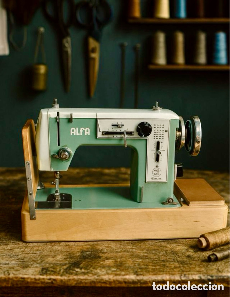 Antig&uuml;edades: M&aacute;quina de coser piel con motor ALFA