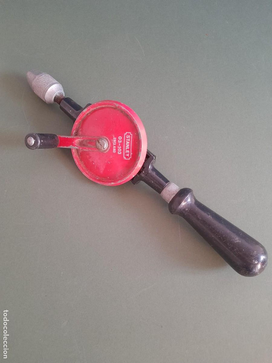 Antig&uuml;edades: taladro manual stanley 03-103, england, 32cm aprox, funcionando