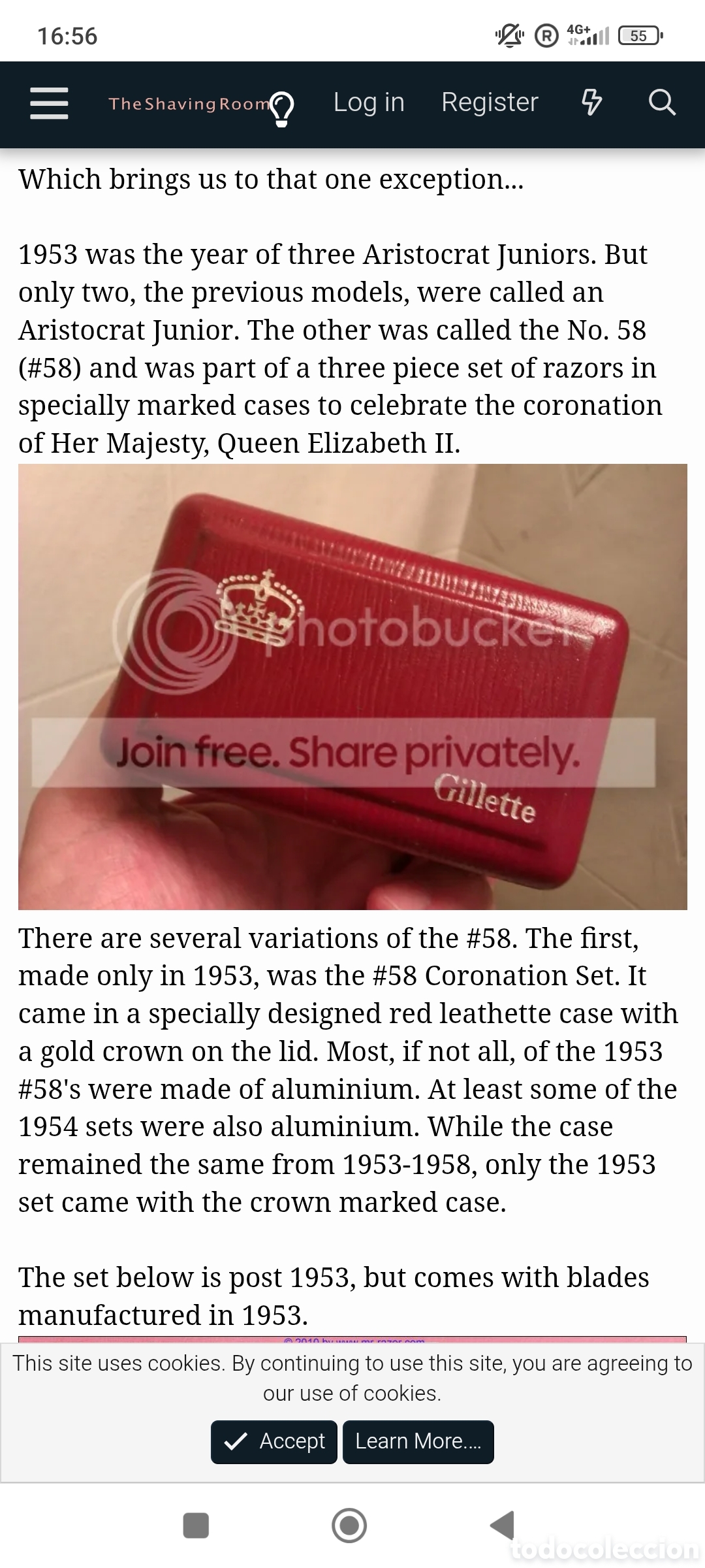 Antig&uuml;edades: MAQUINA DE AFEITAR GILLETTE ARISTOKRAT JUNIOR N:58 DE CORONACION DE REINA ELIZABETH -2