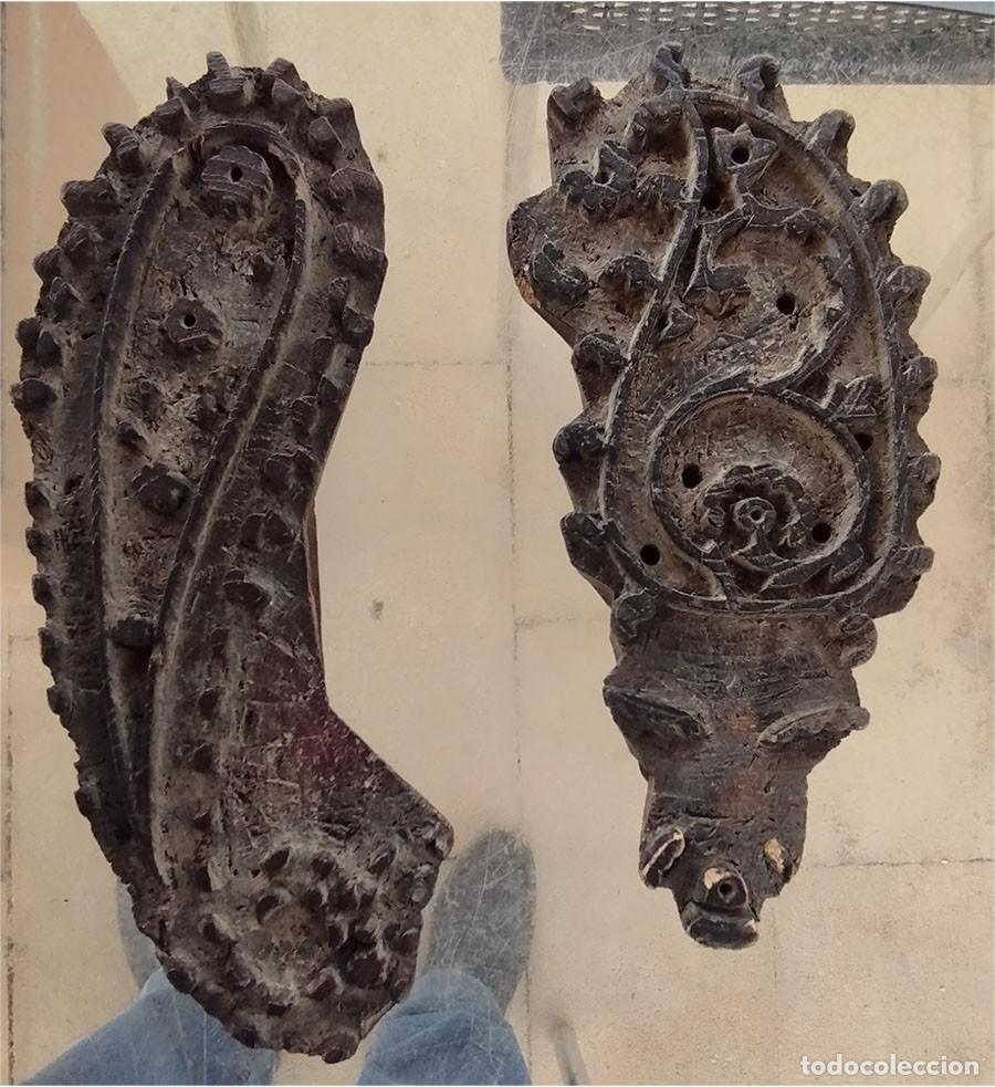 Antig&uuml;edades: 2 ANTIGUAS PLANTILLAS PARA IMPRIMIR MANUALMENTE LA TELA ARTESANIA EN MADERA MIDEN 24/8/6 CM &ndash; 22/10/