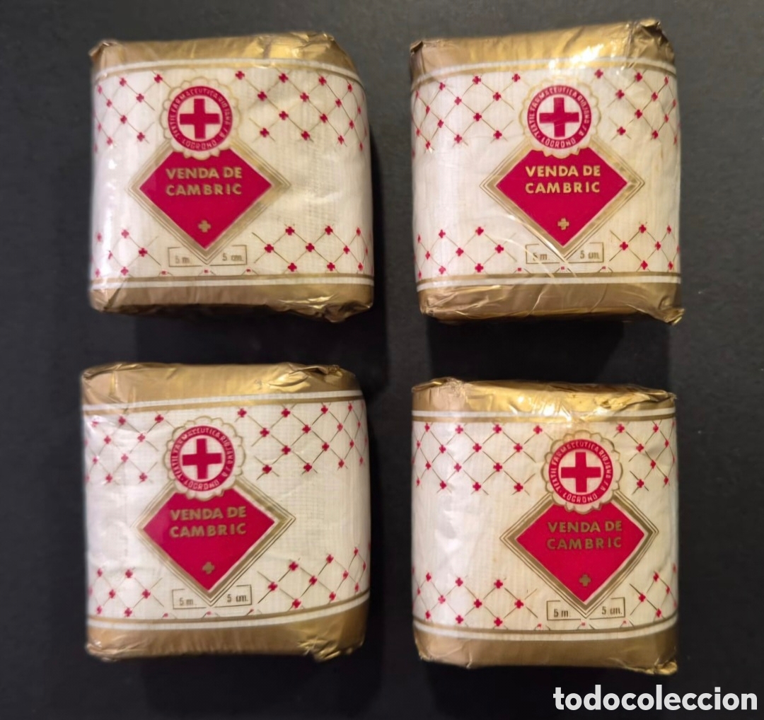 Antig&uuml;edades: Vendas de cambric antiguas ca. 1950-60 farmacia lote 4