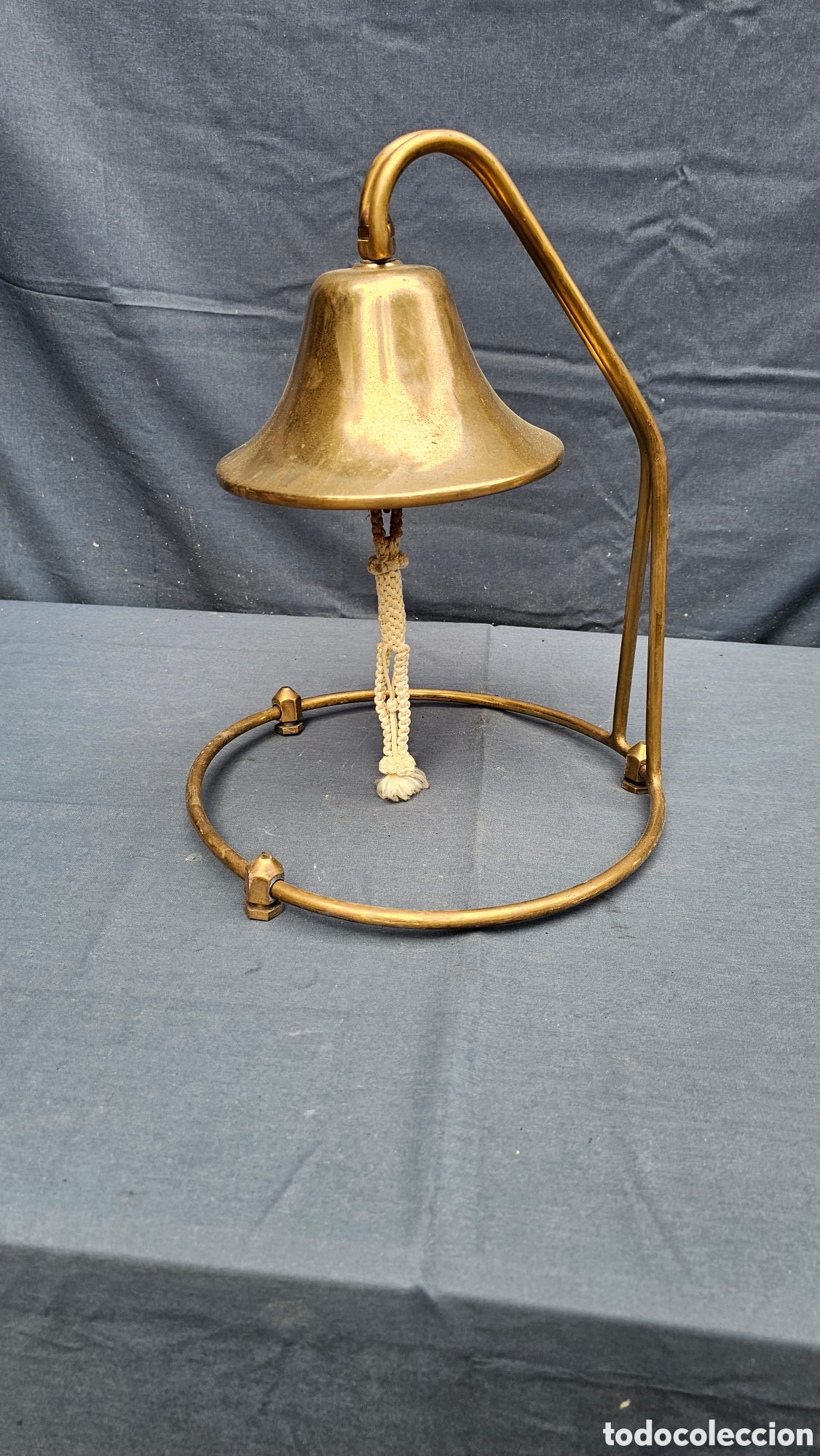 Antig&uuml;edades: Preciosa campana n&aacute;utica de sobremesa