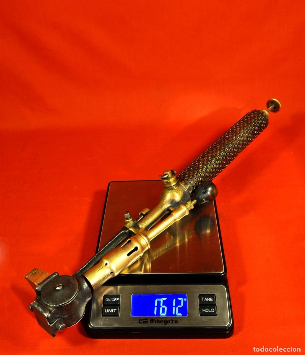 Antig&uuml;edades: Antiguo soplete MANSE PARIS de gasolina de 53cm y 1.612g a&ntilde;os 30