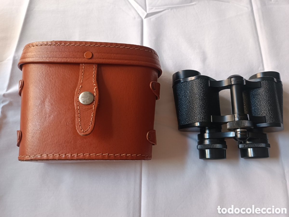 Antig&uuml;edades: Prismaticos / binoculares Boots. Con funda vintage. 8x30