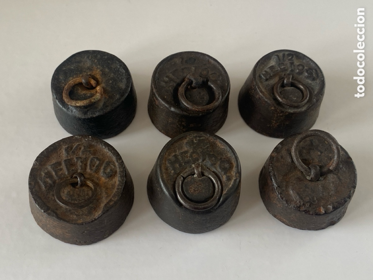 Antig&uuml;edades: Lote de 6 pesas peque&ntilde;as