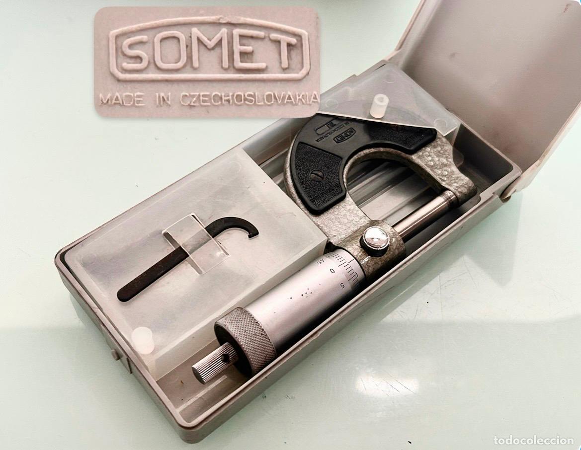 Antig&uuml;edades: MICROMETRO SOMET SK-MADE IN CZECHOSLOVAKIA- 0-25/0,01 MM-COMO NUEVO EN CAJA-TORNILLO PALMER CALIBRE