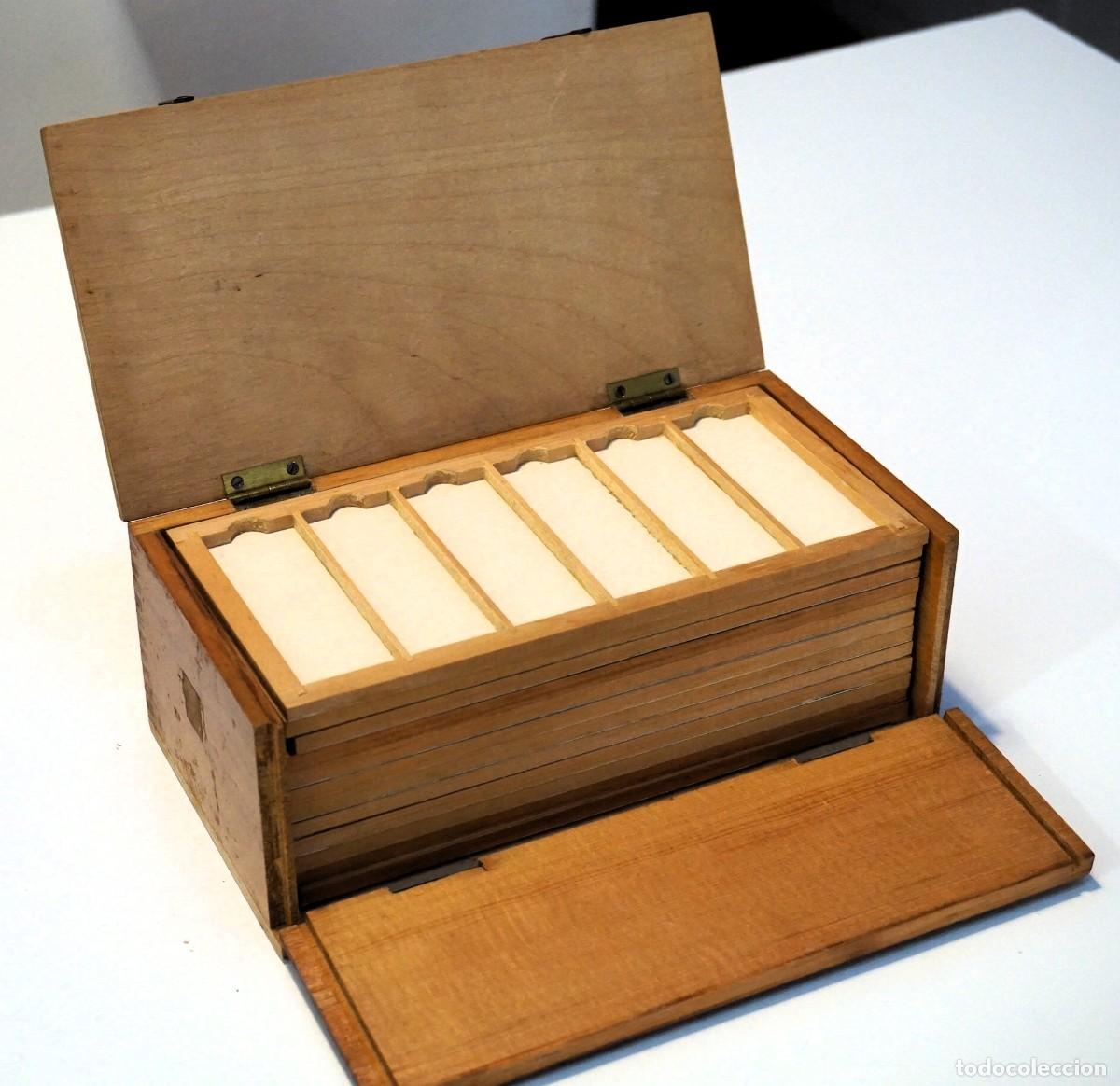 Antig&uuml;edades: MICROSCOPIO. ANTIGUA CAJA PARA PREPARACIONES MICROSCOPICAS c.1900