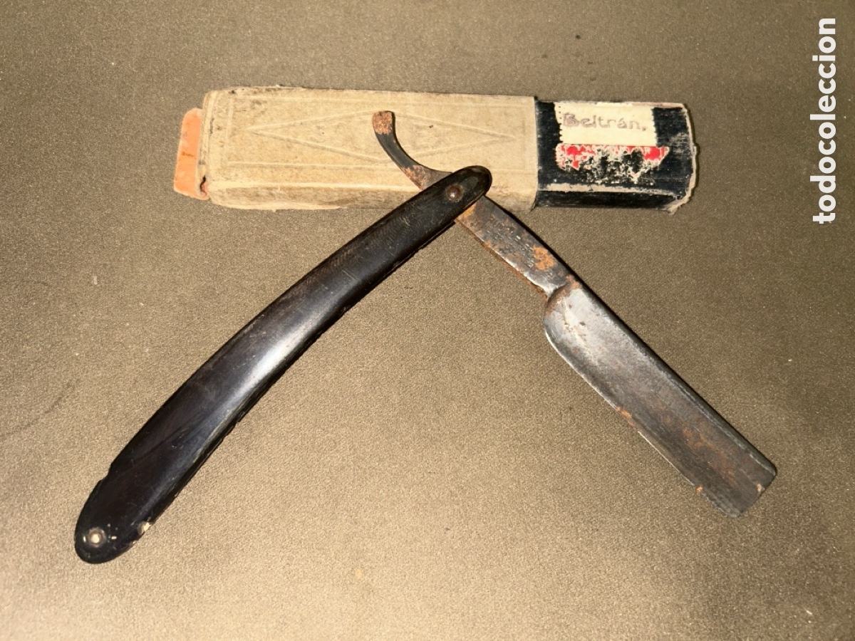 Antig&uuml;edades: NAVAJA DE BARBERO WEYER SOLINGEN , 1&rsquo;9 CM *VER FOTOS*