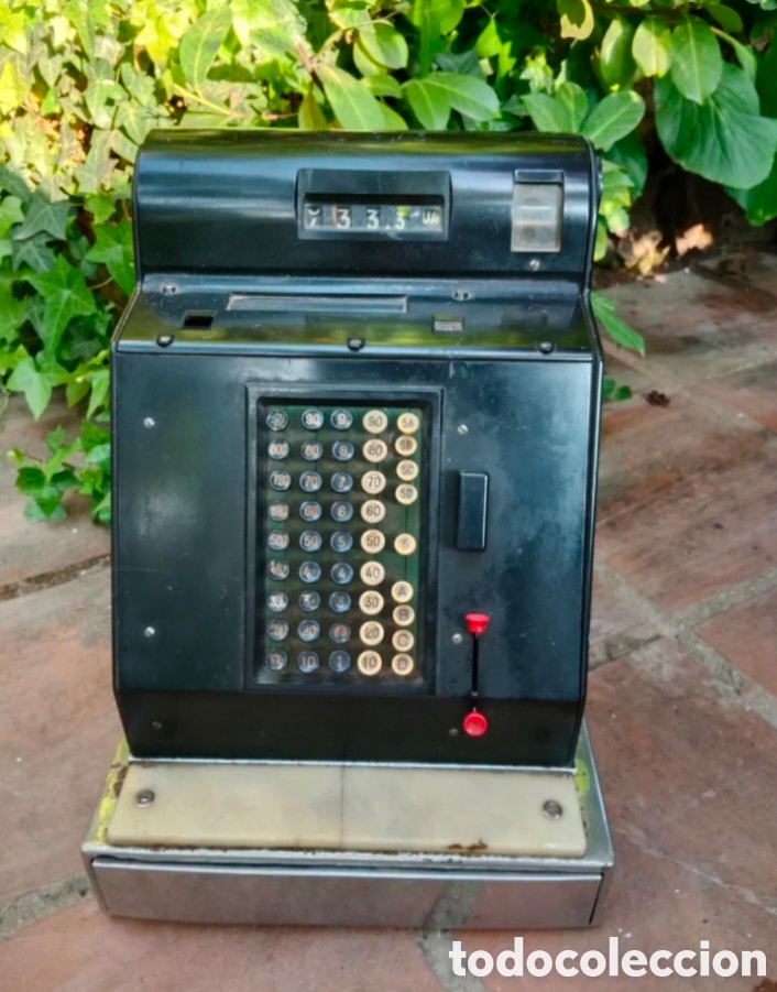 Antig&uuml;edades: Antigua M&aacute;quina registradora hugin baquelita a&ntilde;os 50