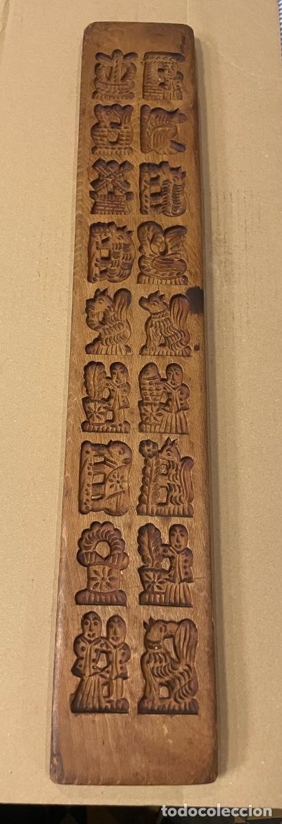 Antig&uuml;edades: PASTELERIA - ANTIGUO MOLDE DE MADERA TALLADA PARA HACER GALLETAS O PAN DE JENGIBRE FIGURAS PERSONAJE