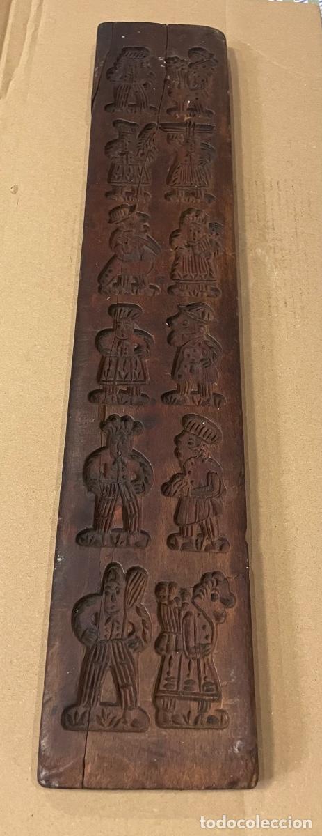 Antig&uuml;edades: PASTELERIA - ANTIGUO MOLDE DE MADERA TALLADA PARA HACER GALLETAS O PAN DE JENGIBRE FIGURAS PERSONAJE