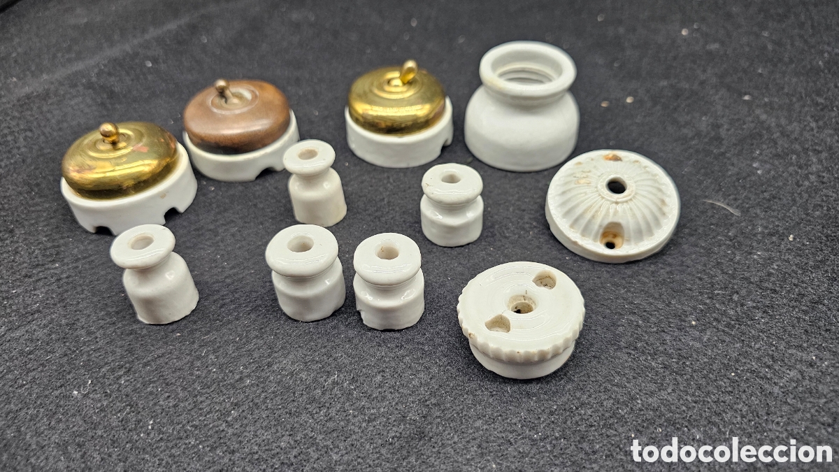 Antig&uuml;edades: Mecanismos el&eacute;ctricos antiguos de porcelana y metal