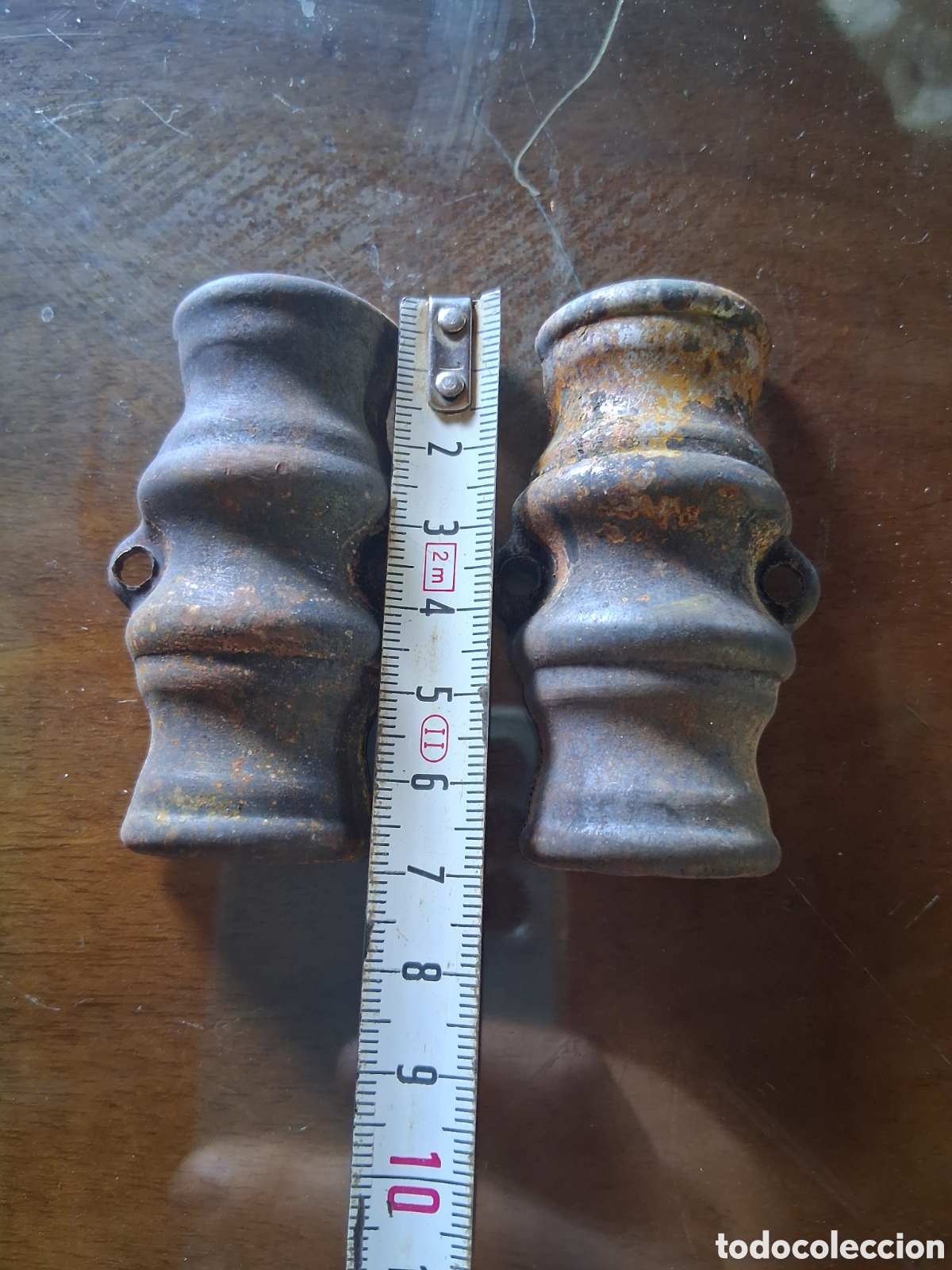 Antig&uuml;edades: 2 piezas de falleba cerradura pestillo puerta ventana o mueble cerrajer&iacute;a tirador espa&ntilde;olete