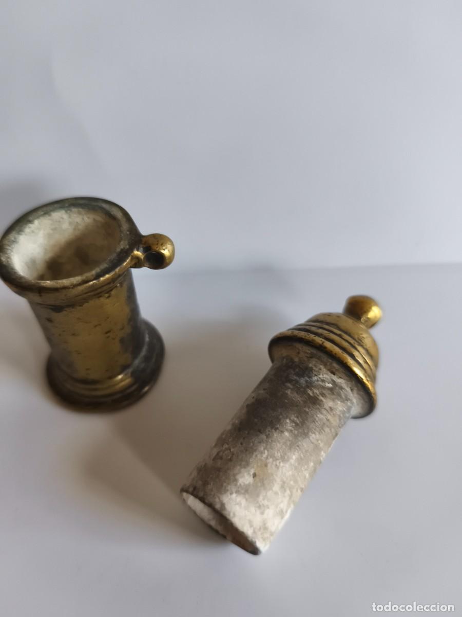 Antig&uuml;edades: Raro bote recipiente de bronce. Antiguo. - Foto 4