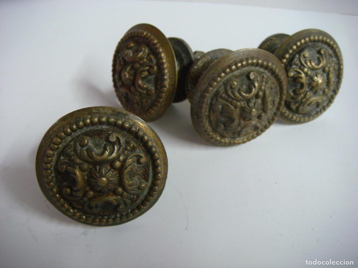 Antig&uuml;edades: TIRADORES LOTE DE 4 TIRADORES DE BRONCE ANTIGUOS-(&)