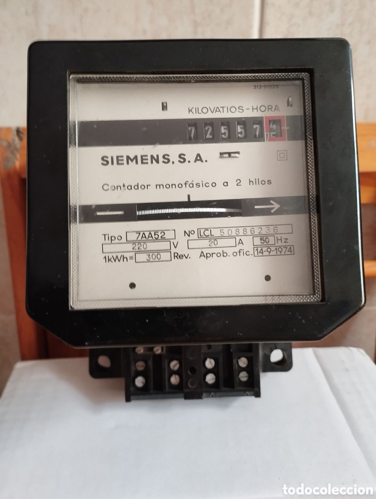 Antig&uuml;edades: CONTADOR LUZ ELECTRICIDAD SIEMENS MONOF&Aacute;SICO