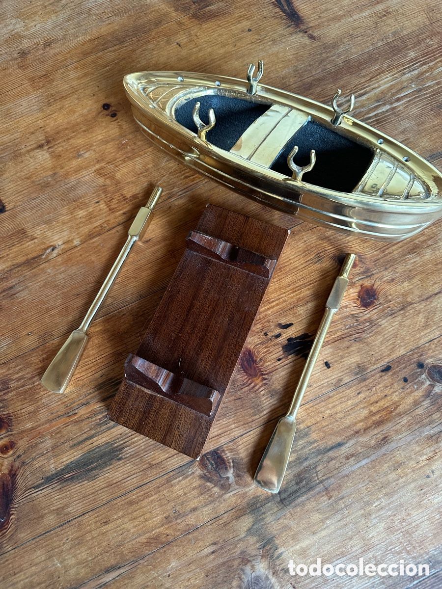Antig&uuml;edades: Gran bote de remos cl&aacute;sico bronce. - Foto 5