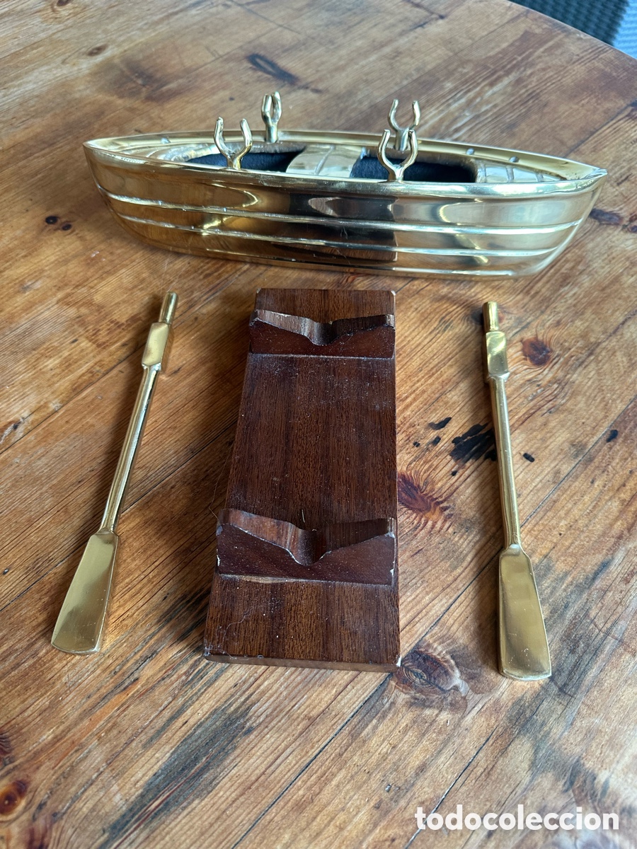 Antig&uuml;edades: Gran bote de remos cl&aacute;sico bronce. - Foto 6