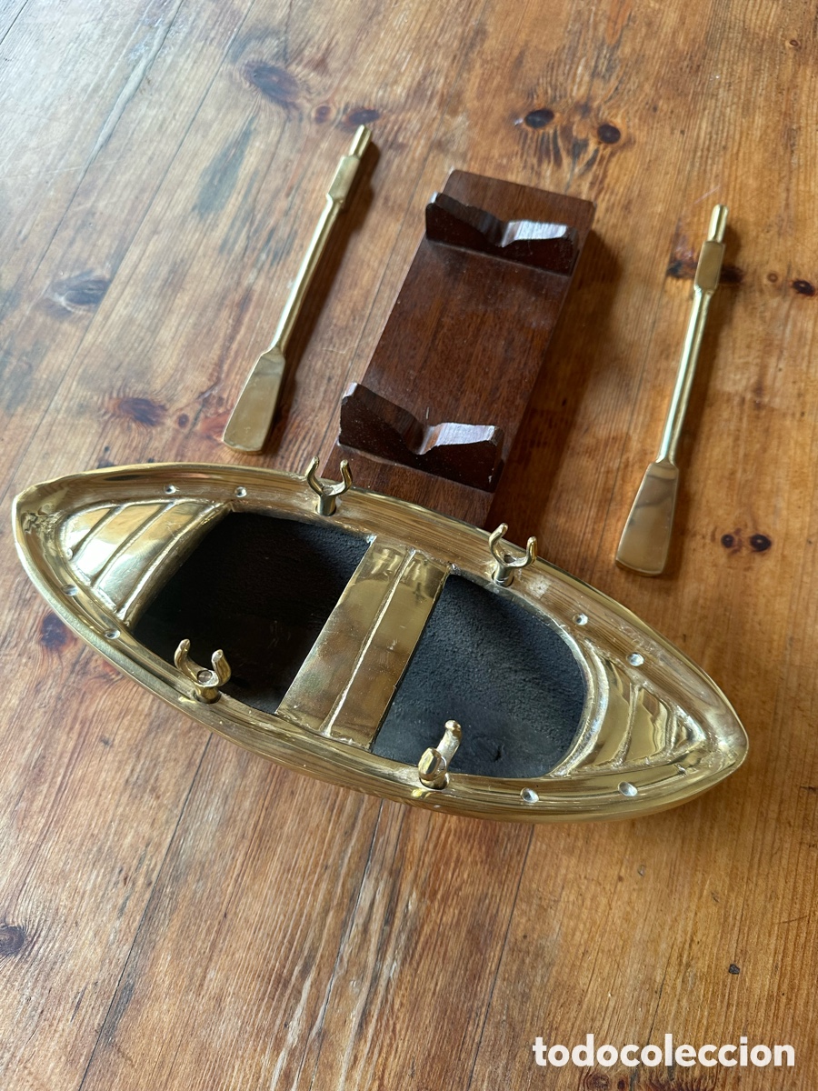 Antig&uuml;edades: Gran bote de remos cl&aacute;sico bronce. - Foto 7