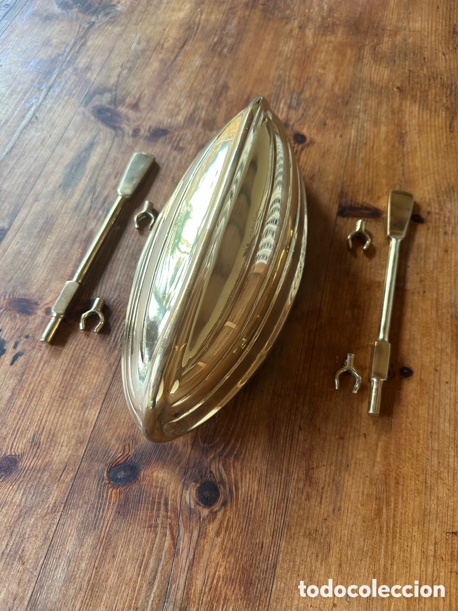 Antig&uuml;edades: Gran bote de remos cl&aacute;sico bronce. - Foto 8