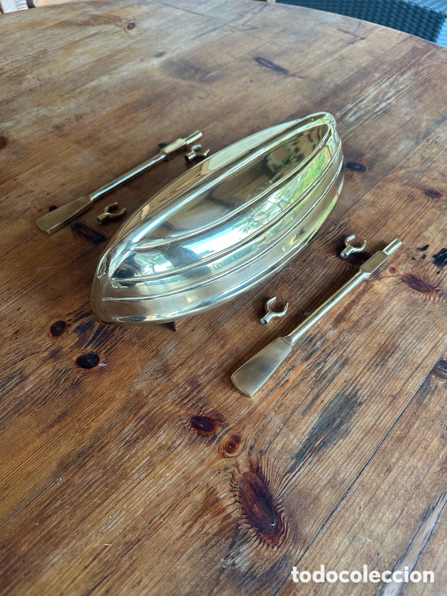Antig&uuml;edades: Gran bote de remos cl&aacute;sico bronce. - Foto 9