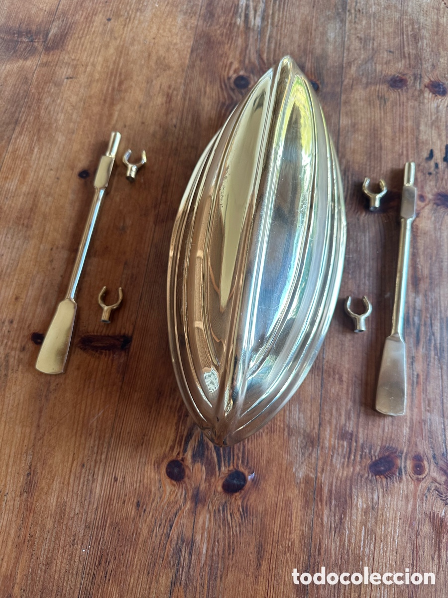 Antig&uuml;edades: Gran bote de remos cl&aacute;sico bronce. - Foto 12