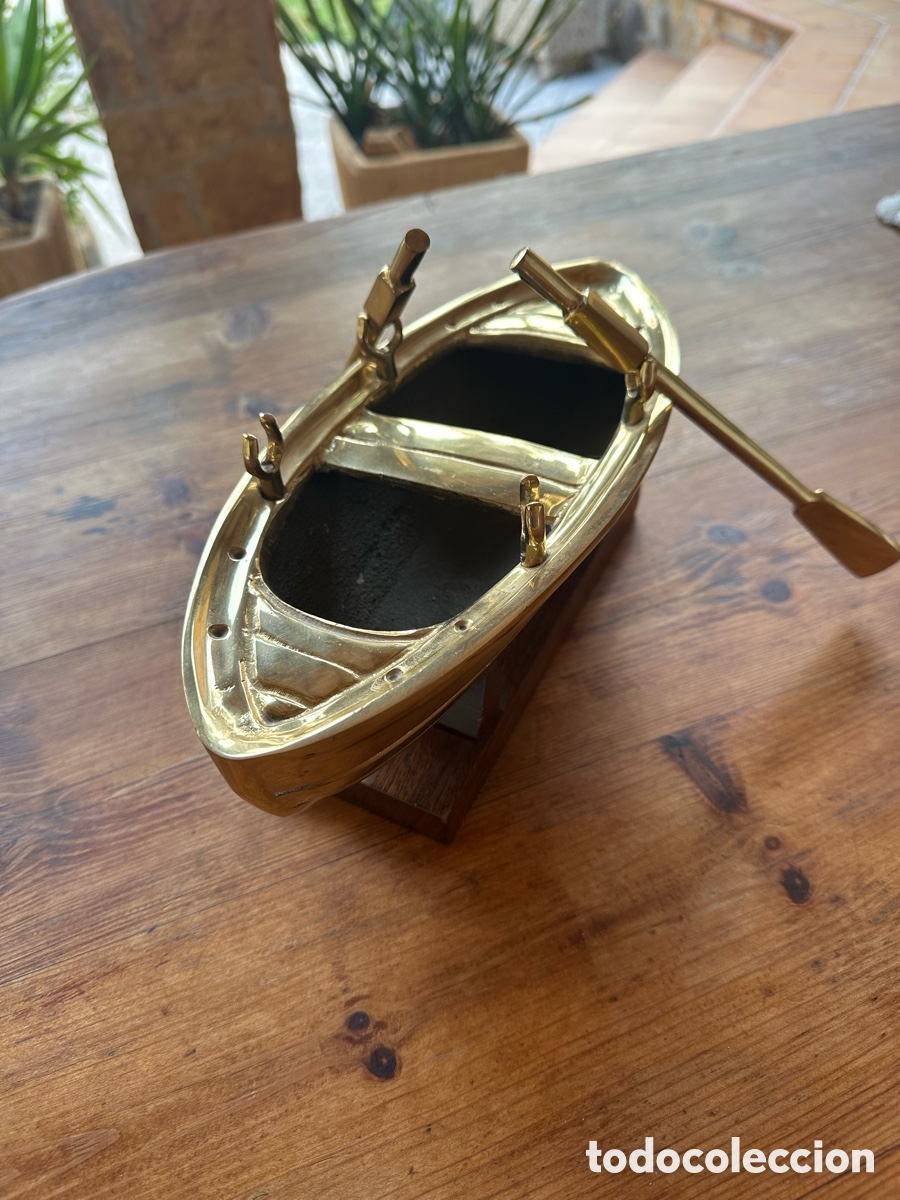 Antig&uuml;edades: Gran bote de remos cl&aacute;sico bronce. - Foto 13