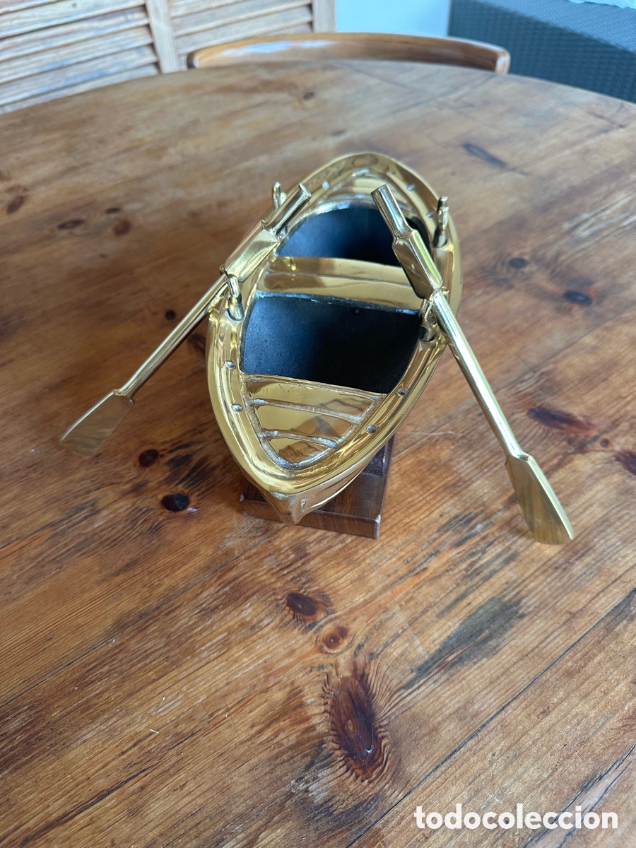 Antig&uuml;edades: Gran bote de remos cl&aacute;sico bronce. - Foto 14