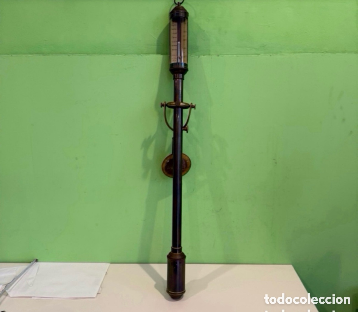 Antig&uuml;edades: Antiguo bar&oacute;metro portugu&eacute;s marino de lat&oacute;n - JJBLM RN Desterro, Lisboa - Siglo XIX.