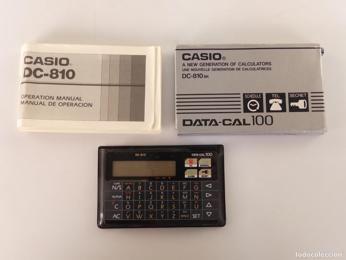 Antiquit&eacute;s: CALCULADORA DE BOLSSILLO MARCA CASIO DATA CALL 100 CON CAJA Y INSTRUCCIONES