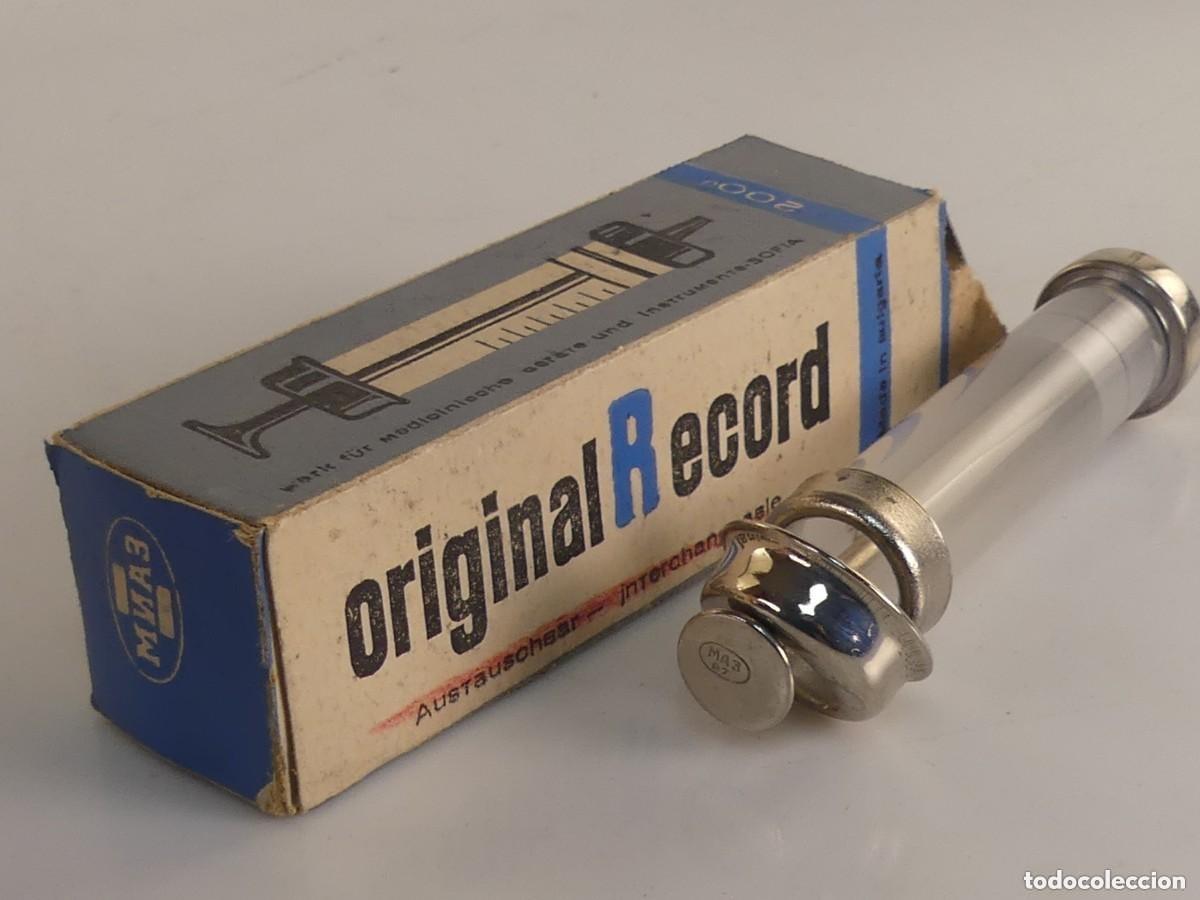 Antiguidades: ANTIGUA JERINGUILLA 10 ML. HIPOD&Eacute;RMICA DE VIDRIO NUEVA CON CAJA ORIGINAL.