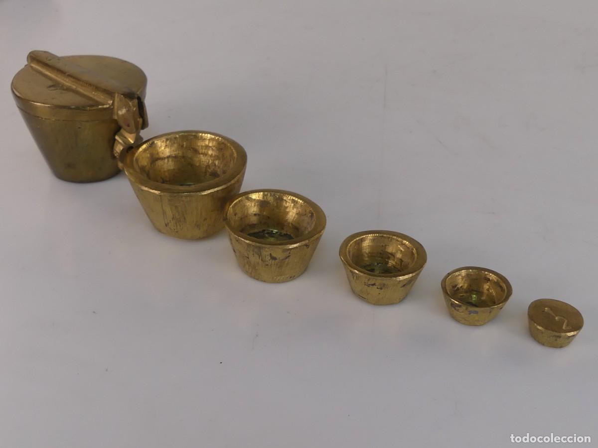 Antiques: PONDERALES DE BRONCE O LATON CON VASOS ANIDADOS OBJETO DE COLECCI&Oacute;N
