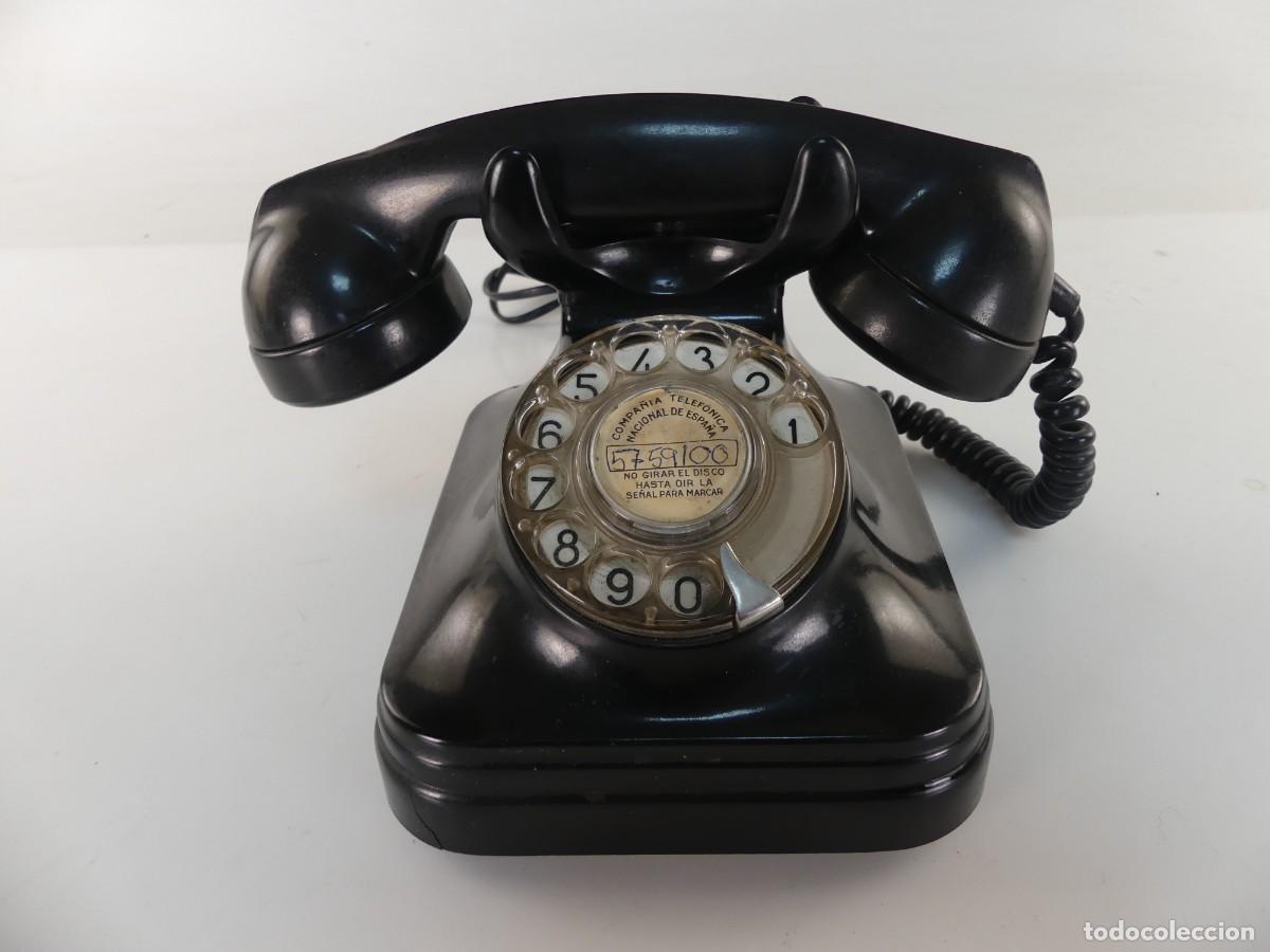 Telefones: ANTIGUO TEL&Eacute;FONO DE BAQUELITA NEGRO A&Ntilde;OS 60 VINTAGE AUTENTICO