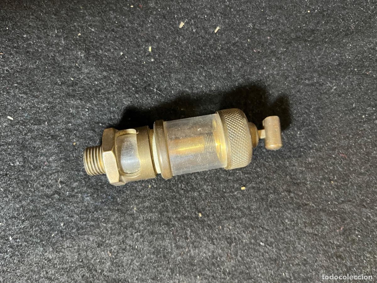 Antig&uuml;edades: Engrasador industrial lat&oacute;n cristal drip feed oiler steampunk maquinaria vapor vintage